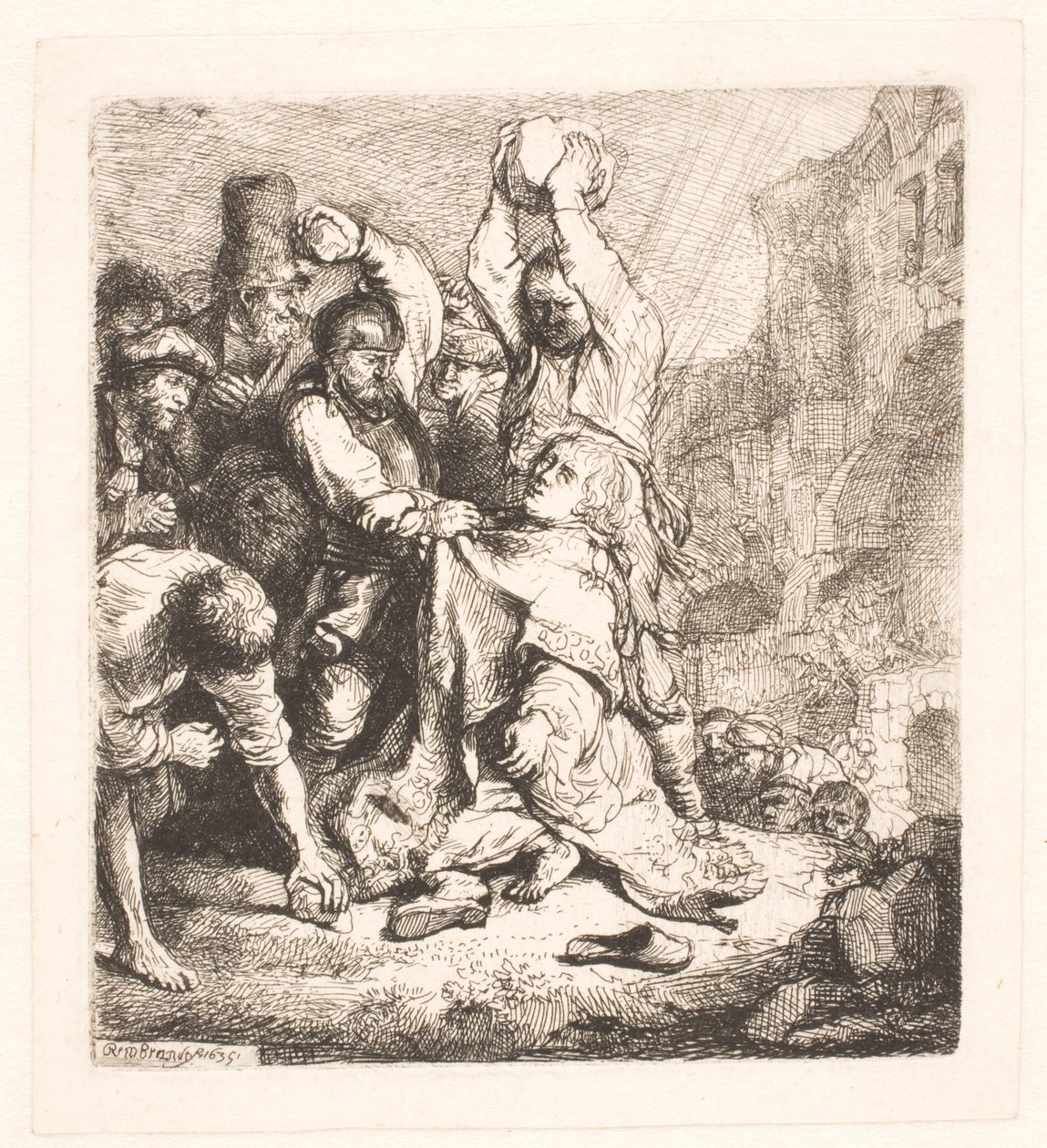 Steningen af S. Stephen af Rembrandt van Rijn