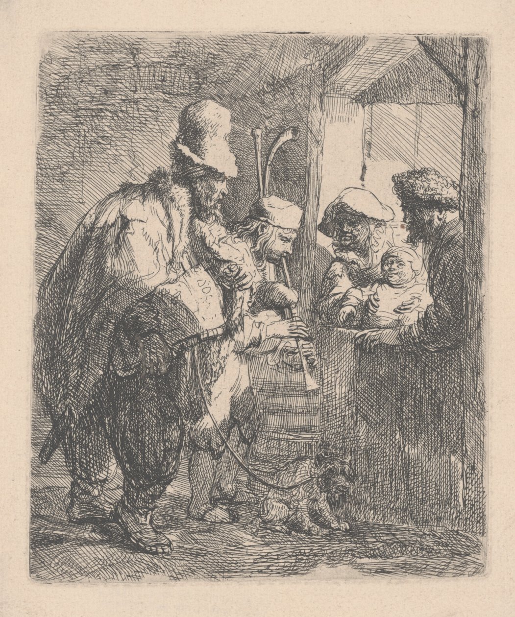 De omvandrende musikere af Rembrandt van Rijn