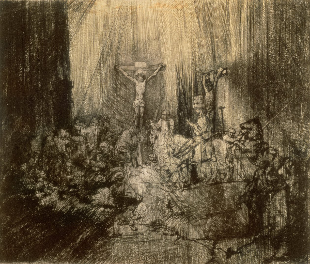 Tre krucifikser, 1653 af Rembrandt van Rijn