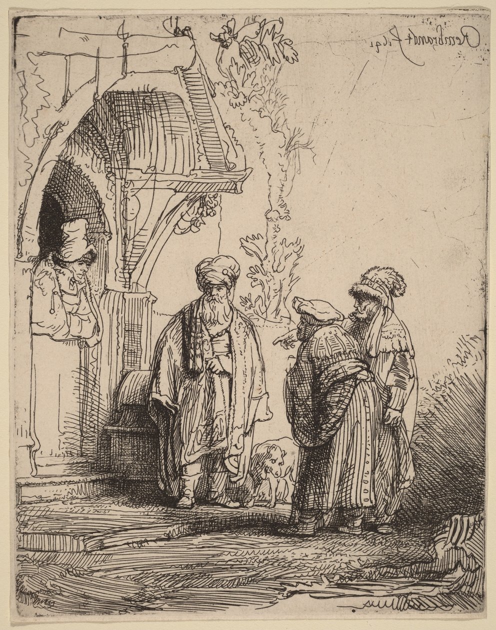 Tre orientalske figurer (Jakob og Laban) af Rembrandt van Rijn
