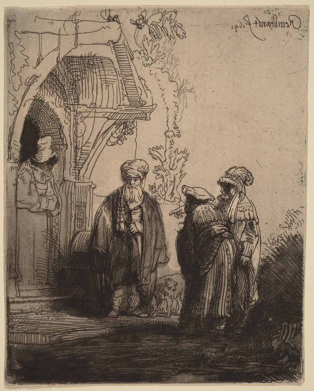 Tre orientalske figurer (Jakob og Laban) af Rembrandt van Rijn
