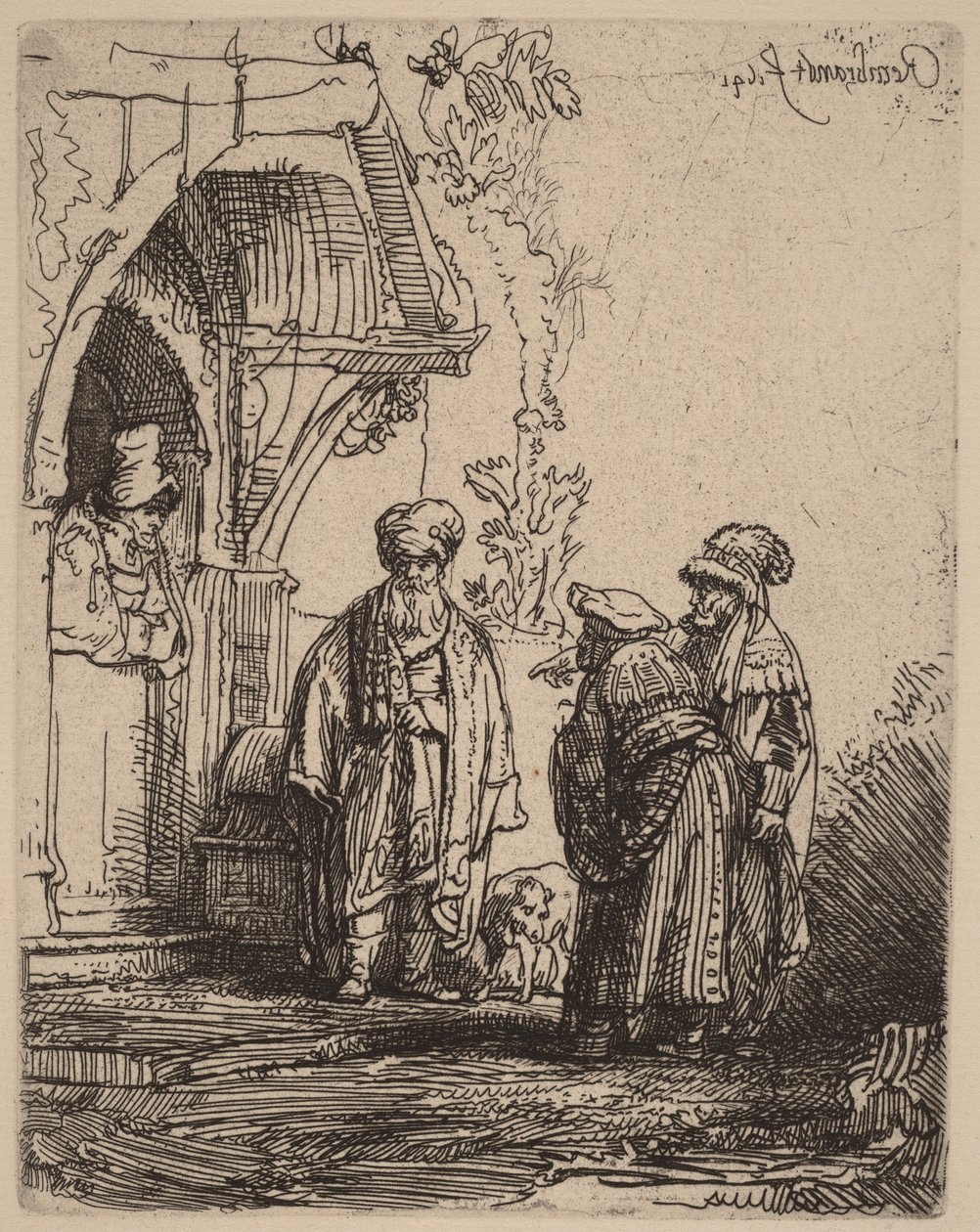 Tre orientalske figurer (Jakob og Laban) af Rembrandt van Rijn