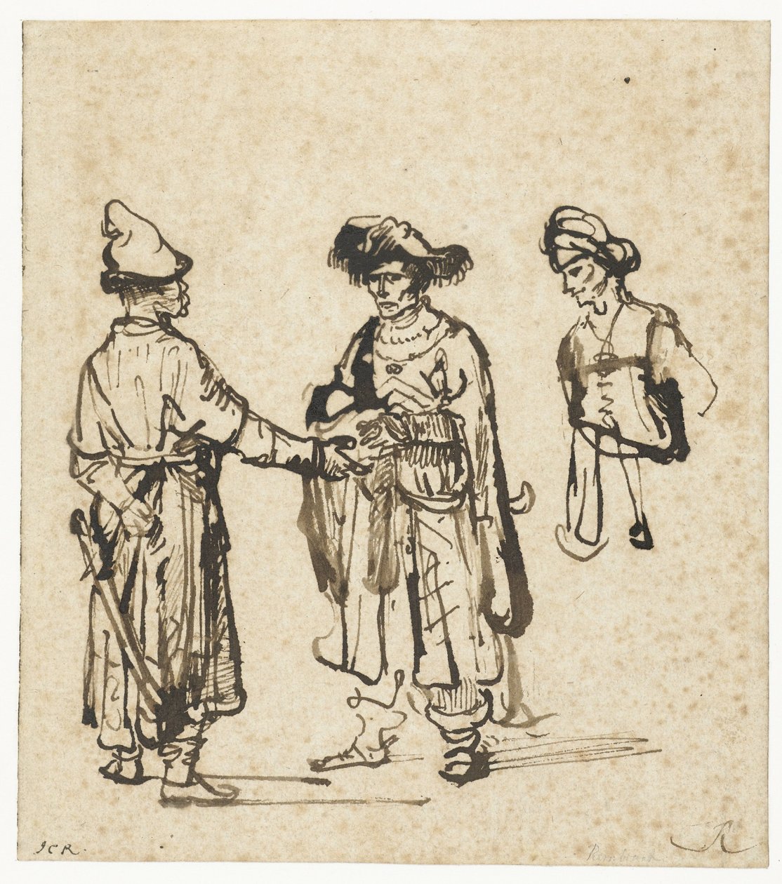 Tre asiater i samtale af Rembrandt van Rijn