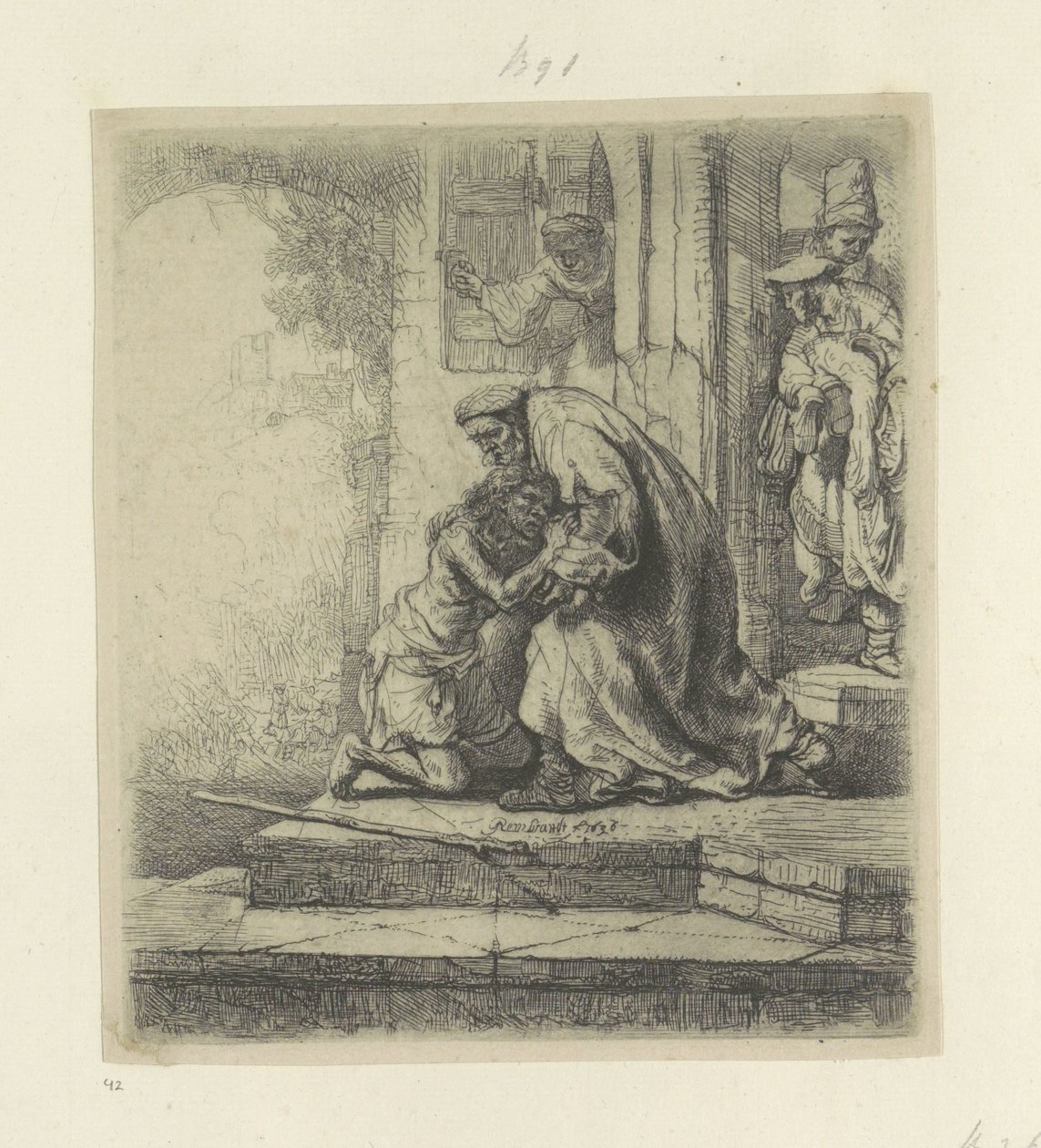 Den fortabte søns hjemkomst Recueil de quatre-vingt-cinq estampes originales (serietitel) af Rembrandt van Rijn