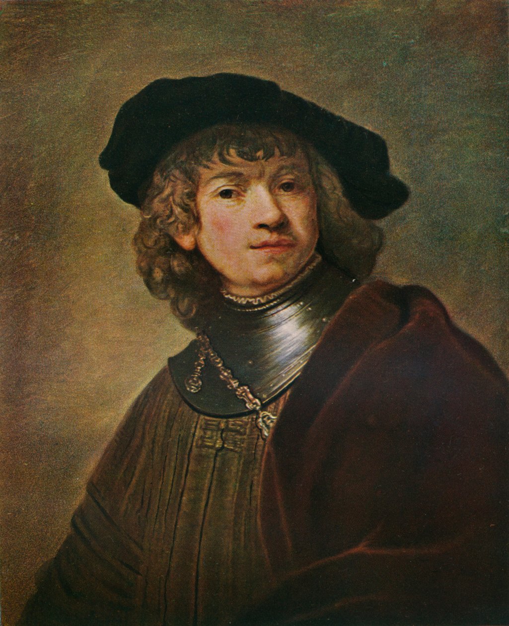 Tronie of a Young Man in a Gorget and Cap, c1639 af Rembrandt van Rijn
