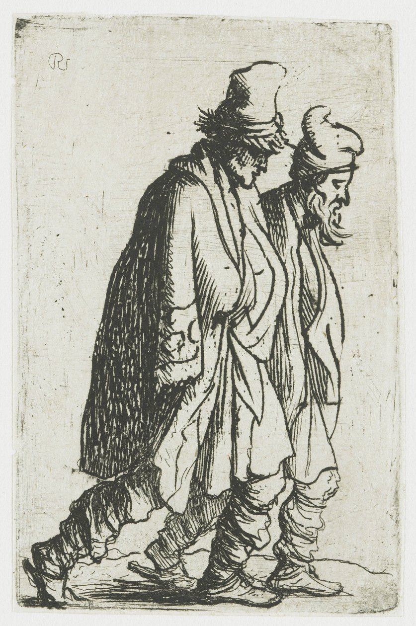 To tiggere af Rembrandt van Rijn