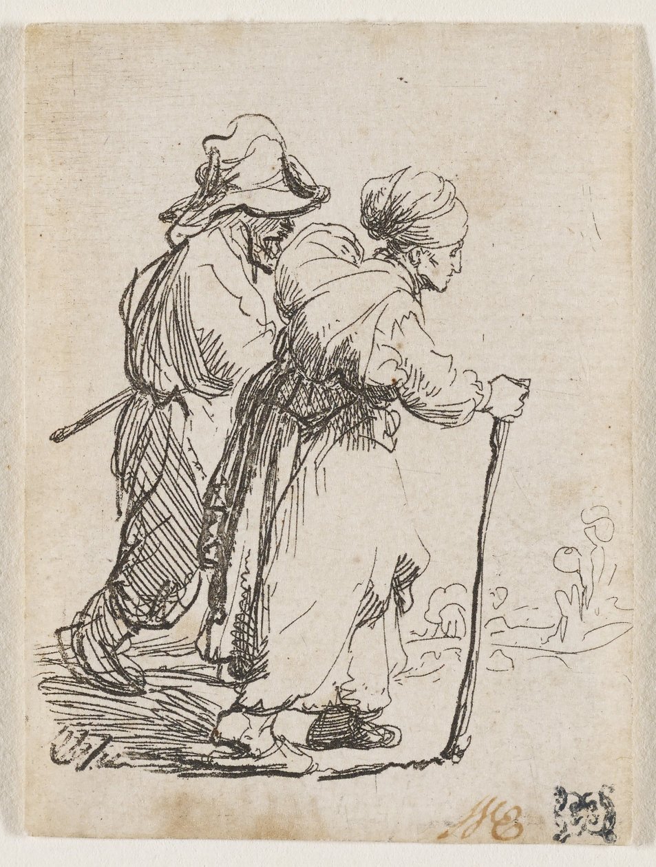 To vagabonder, en mand og en kvinde af Rembrandt van Rijn