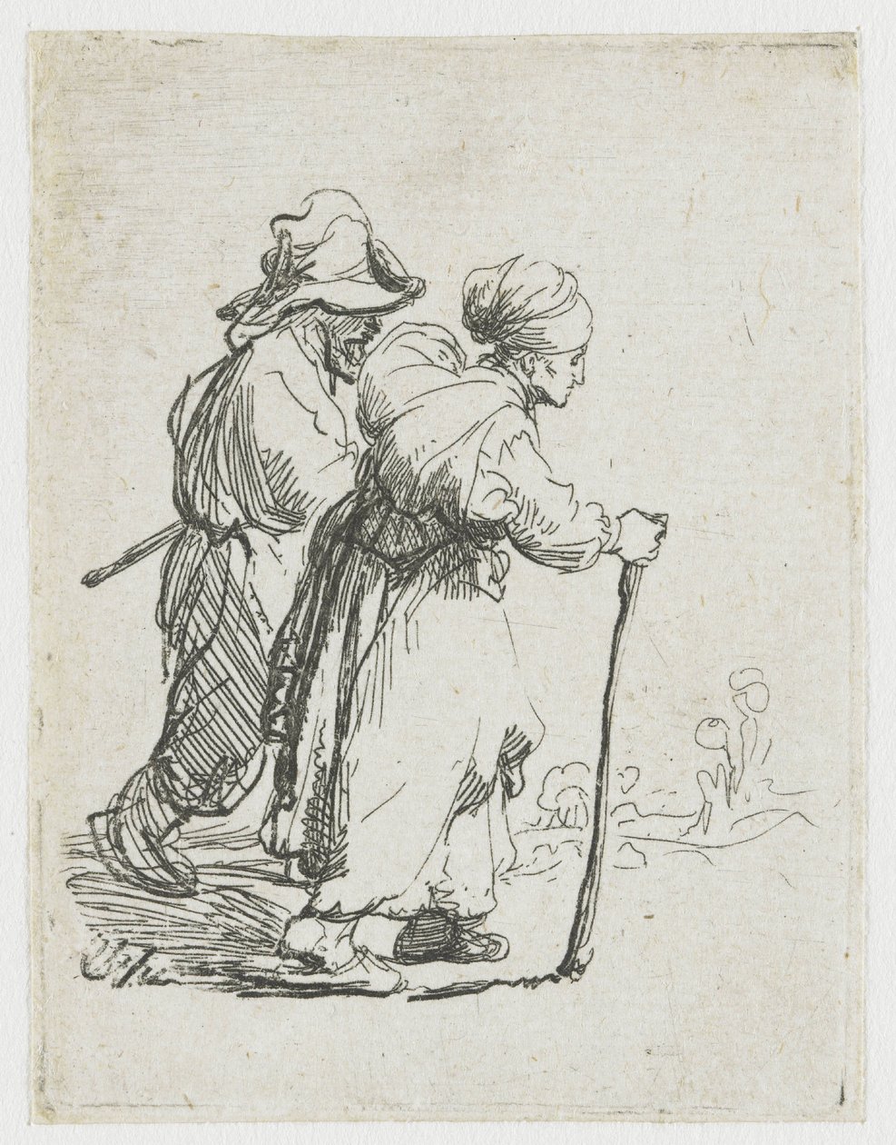 To vagabonder, en mand og en kvinde af Rembrandt van Rijn