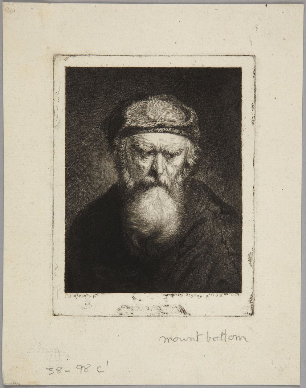 Atrabilsk gammel mand af Rembrandt van Rijn