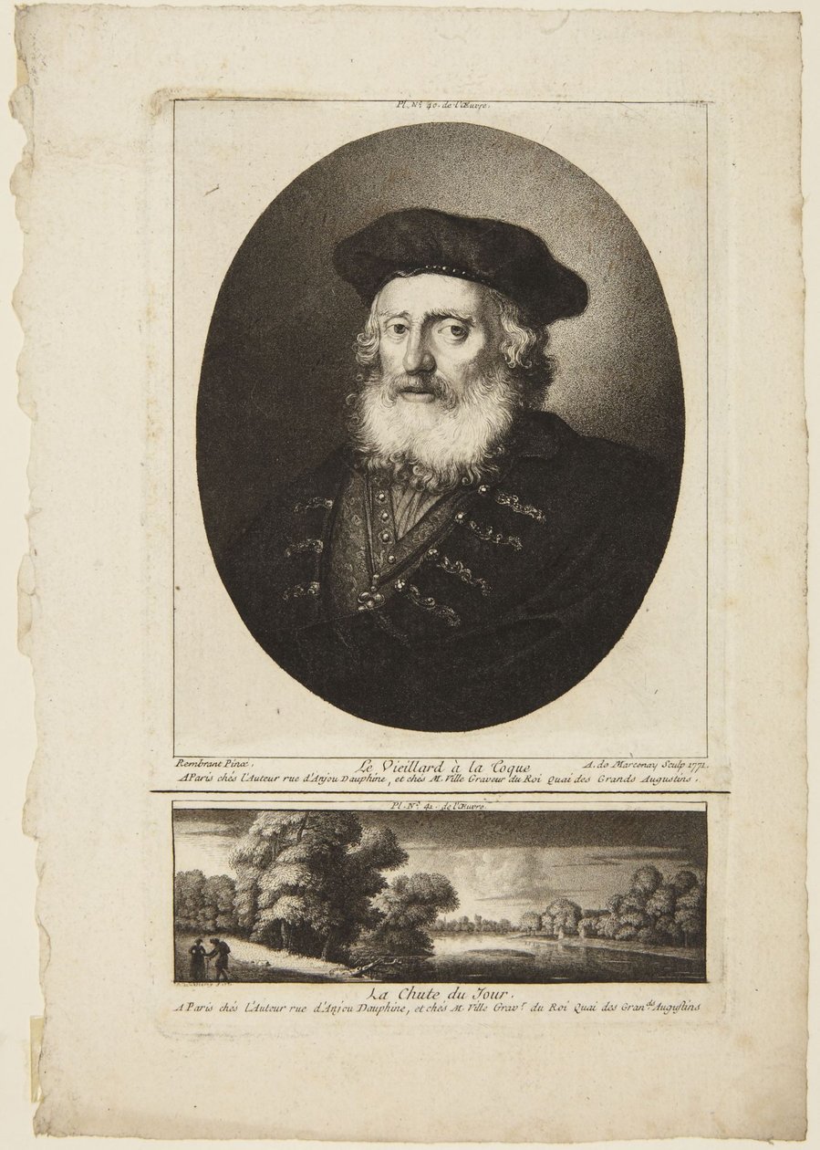 Gammel mand med hue af Rembrandt van Rijn