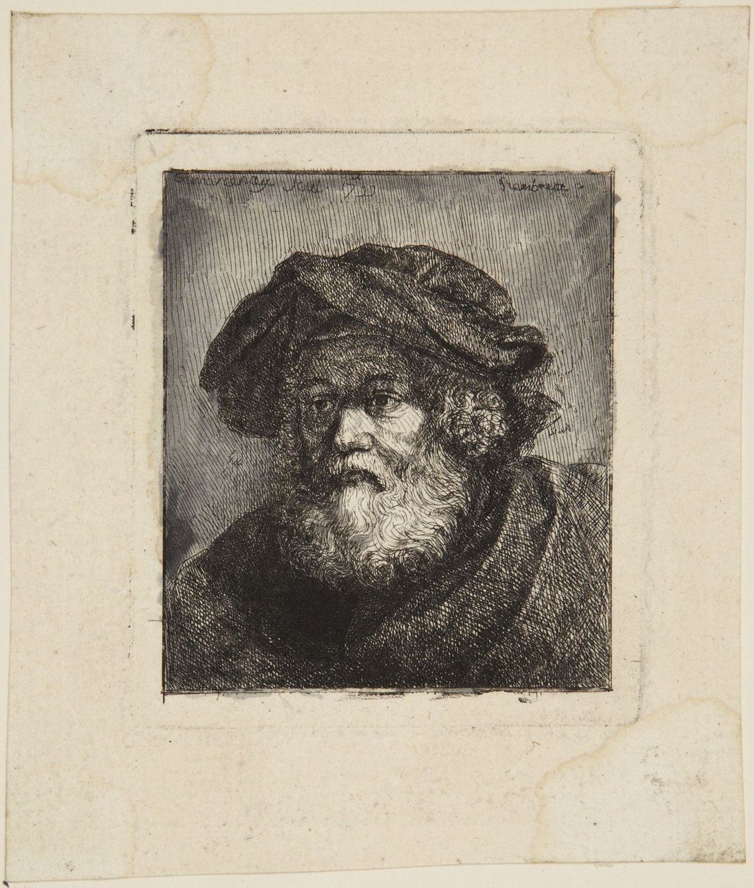 Gammel mand med hue af Rembrandt van Rijn