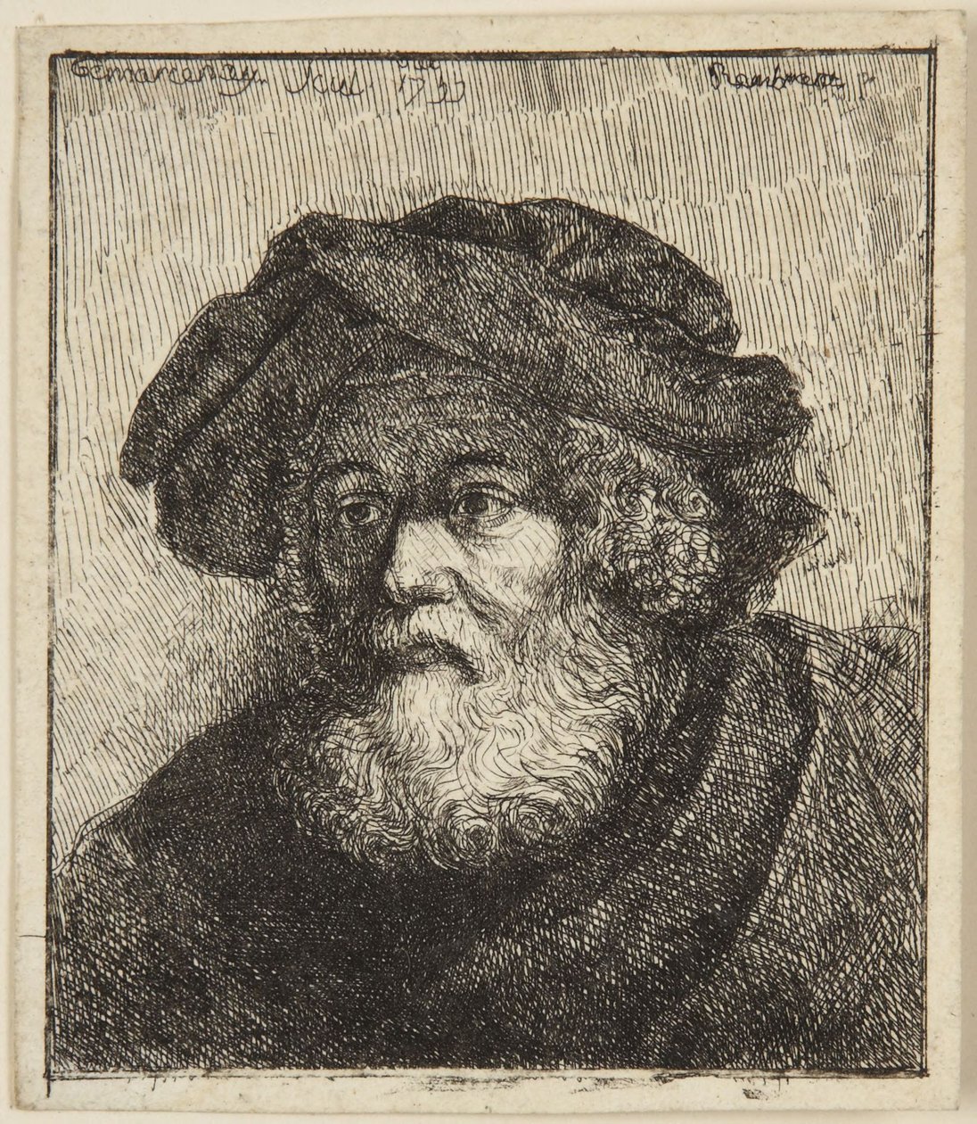 Gammel mand med hue af Rembrandt van Rijn