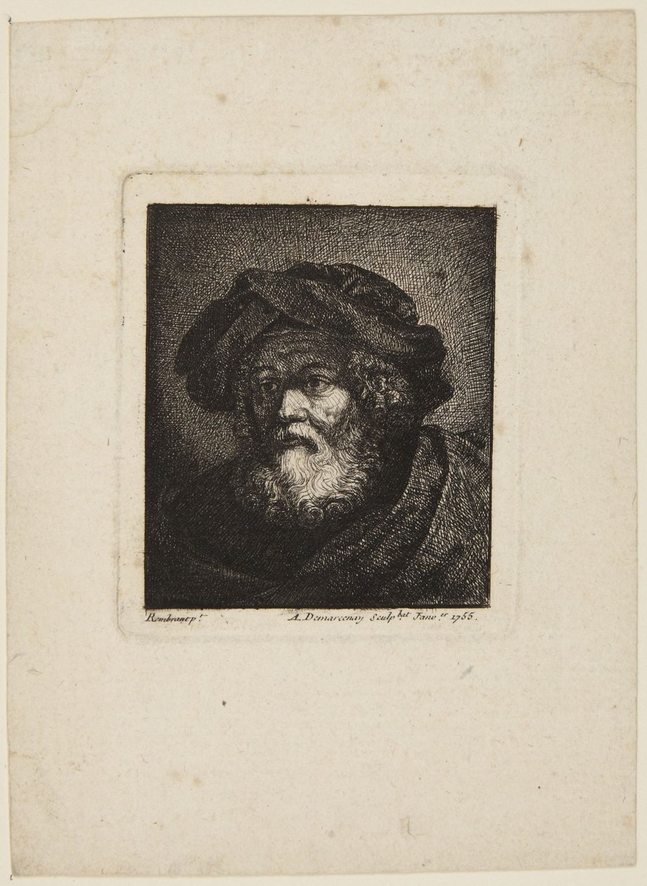 Gammel mand med hue af Rembrandt van Rijn