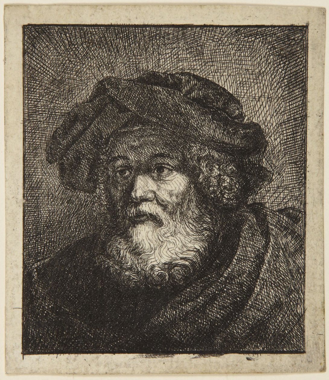 Gammel mand med hue af Rembrandt van Rijn