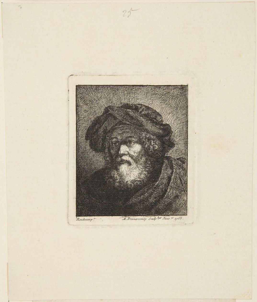 Gammel mand med hue af Rembrandt van Rijn