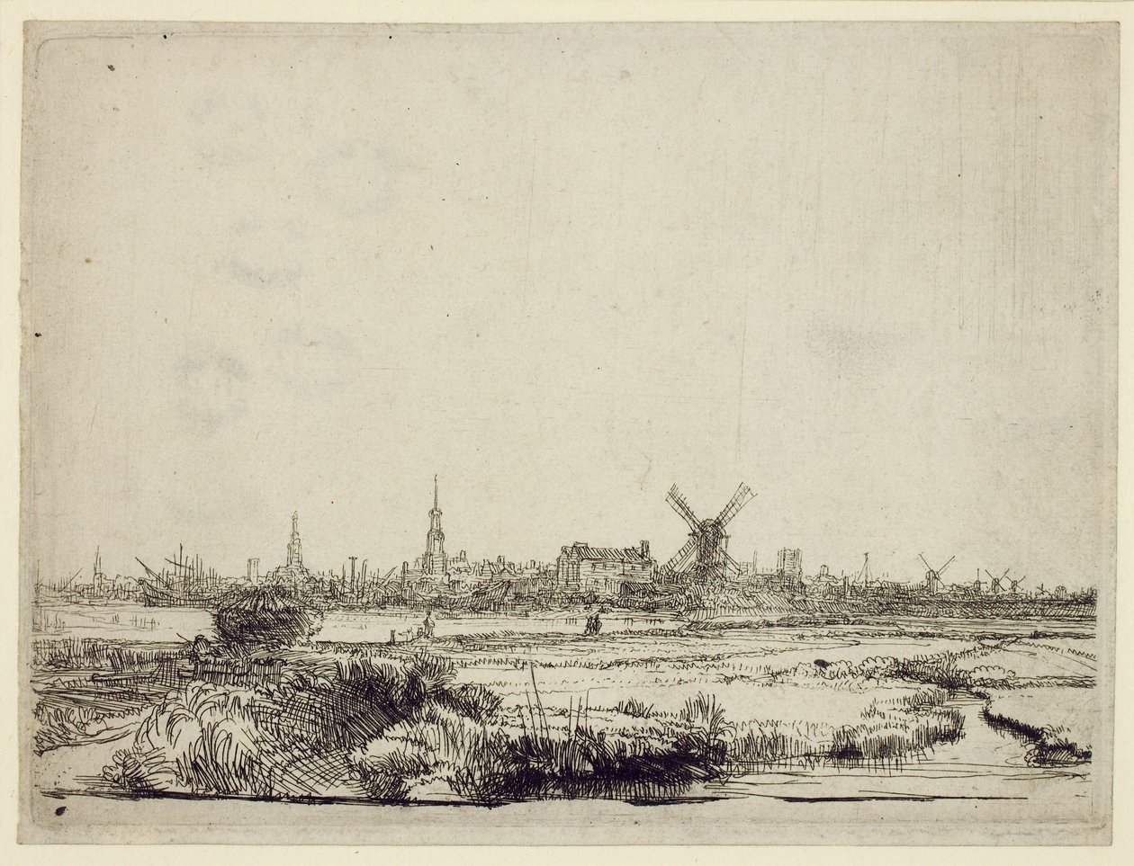 Udsigt over Amsterdam, ca.1640 af Rembrandt van Rijn