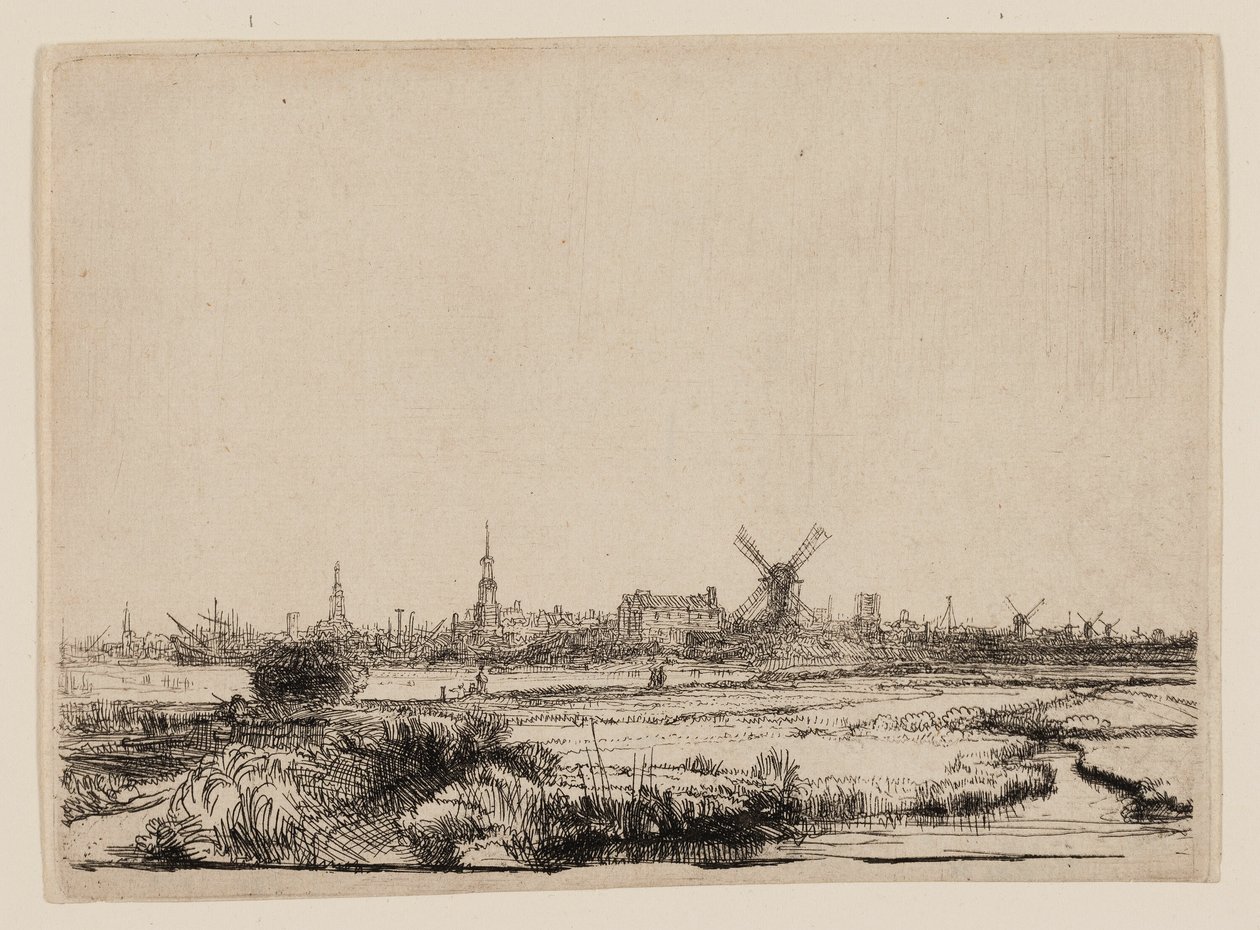 Udsigt over Amsterdam fra Kadijk af Rembrandt van Rijn