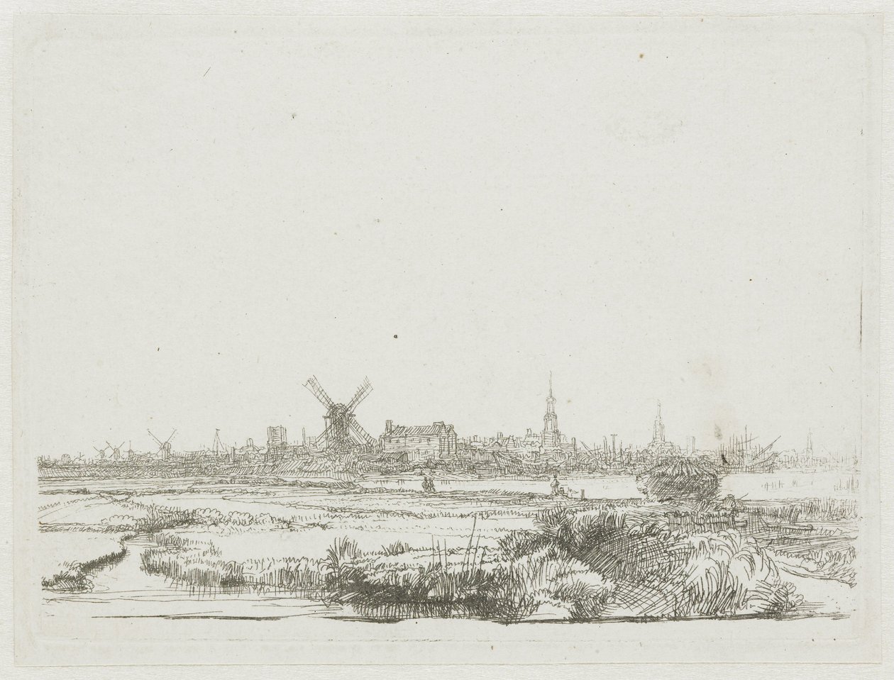 Udsigt over Amsterdam fra Kadijk af Rembrandt van Rijn