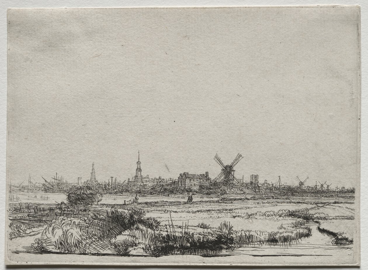 Udsigt over Amsterdam fra nordvest af Rembrandt van Rijn