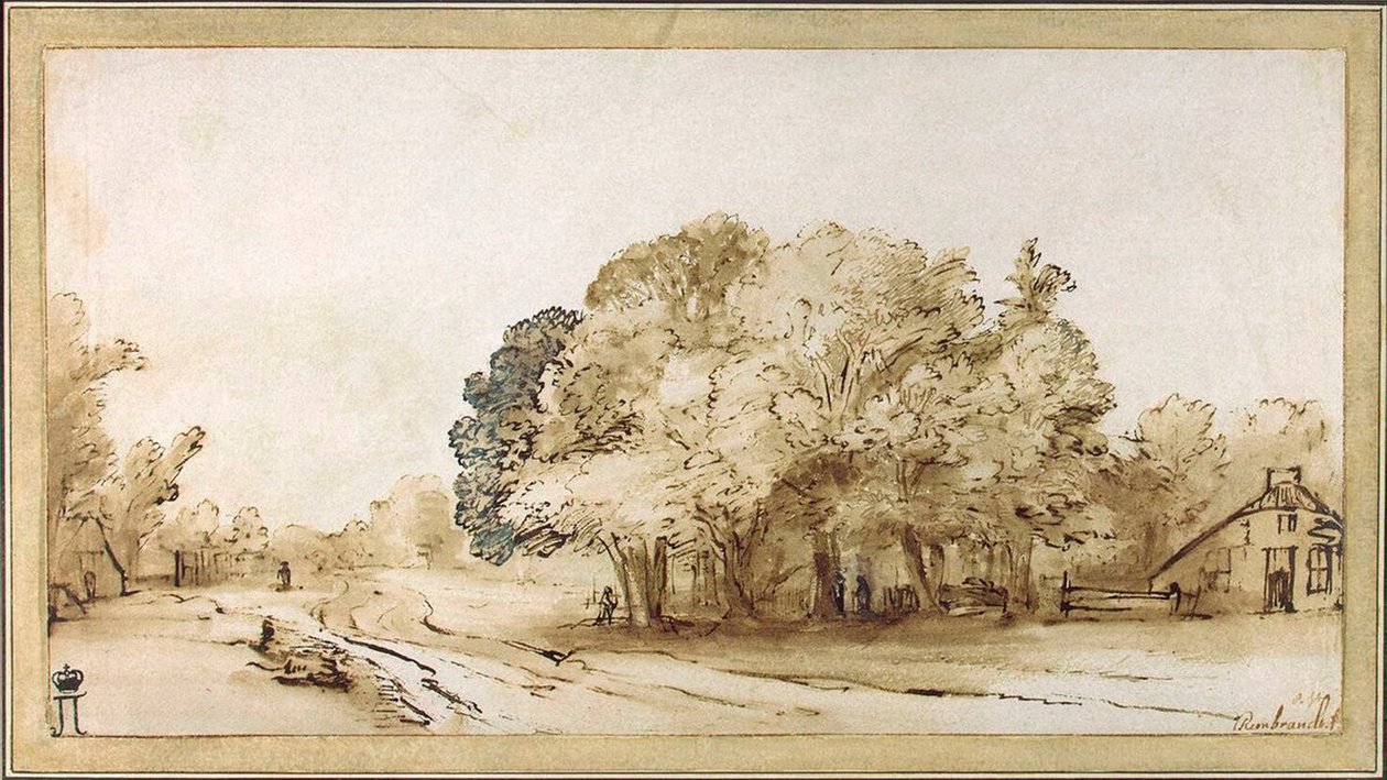Landsbyvej, c1650. af Rembrandt van Rijn