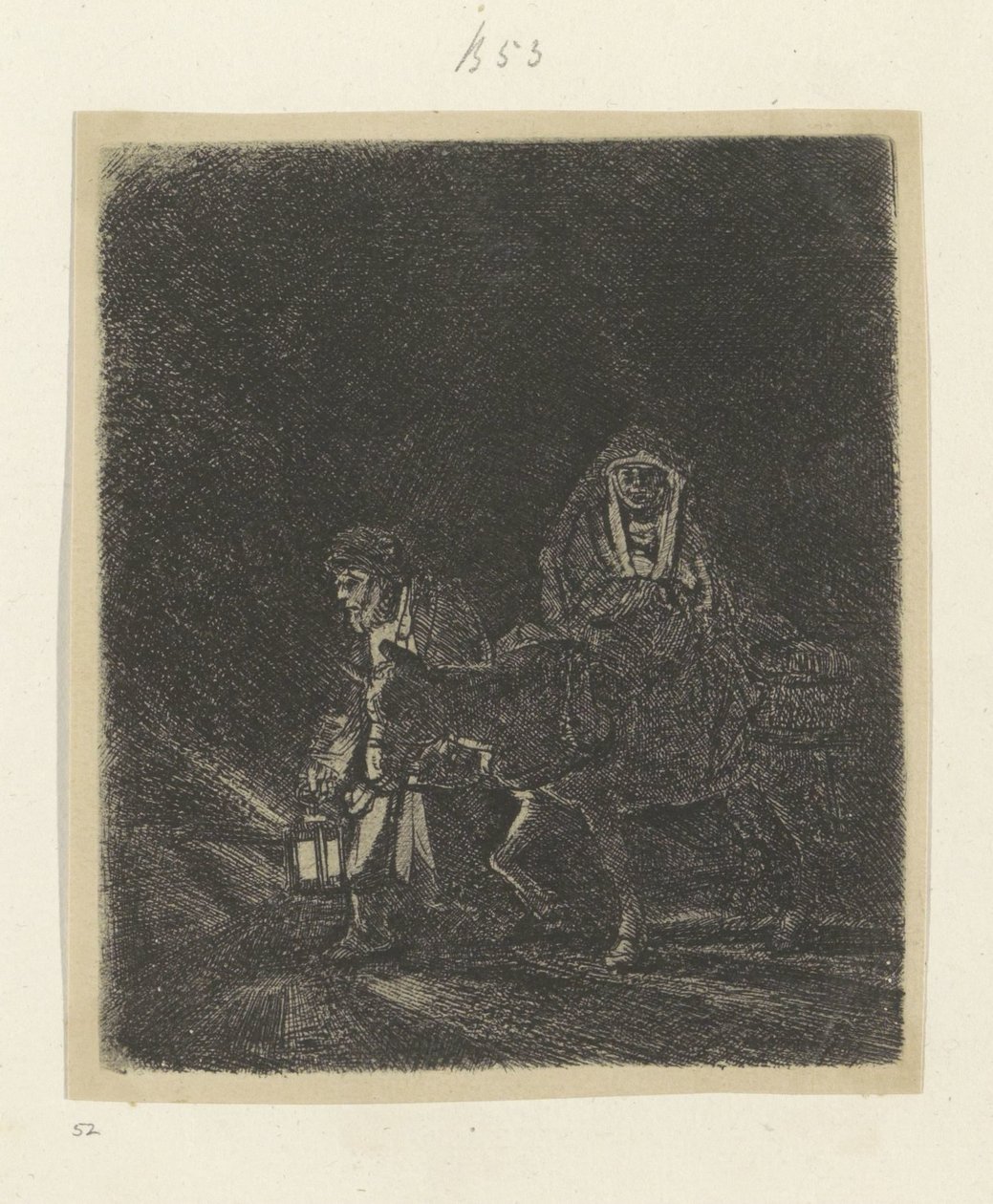 Fly til Egypten: Night Piece Recueil de quatre-vingt-cinq estampes originales (serietitel) af Rembrandt van Rijn