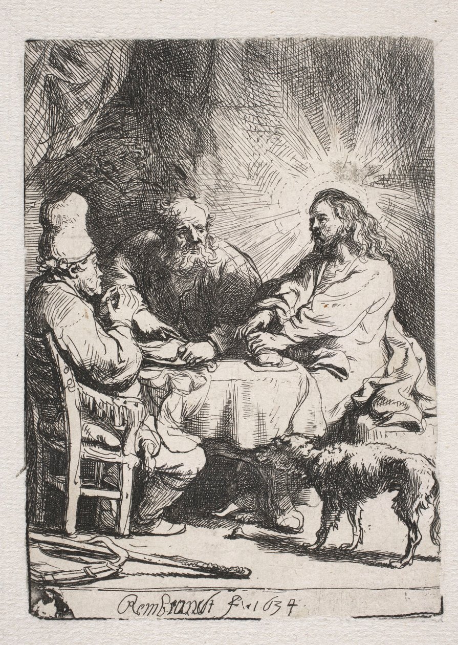 Aftensmaden i Emmaus (lille plade) af Rembrandt van Rijn