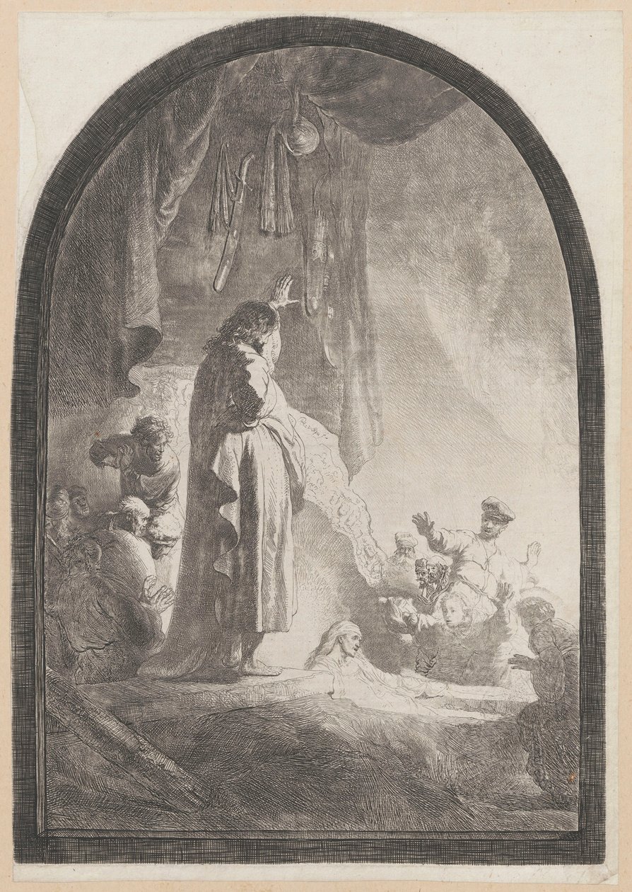 Lazarus’ opstandelse (stort billede) af Rembrandt van Rijn