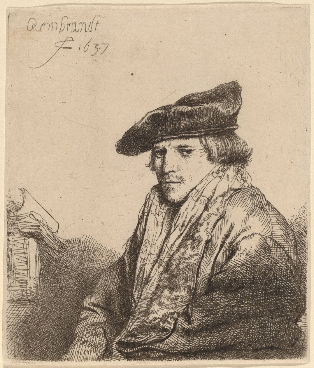 Ung mand i fløjlshue (Ferdinand Bol?) af Rembrandt van Rijn