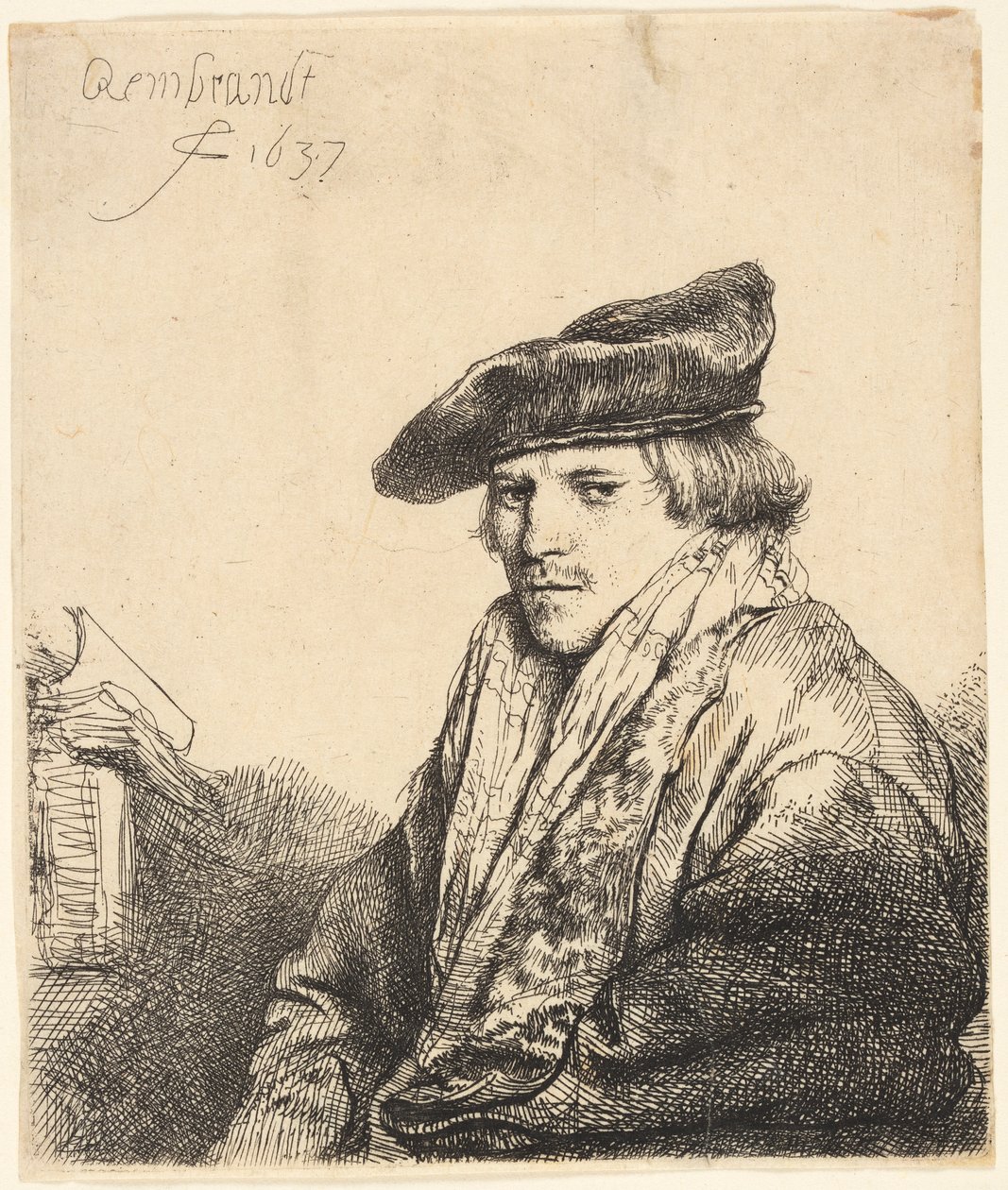 Ung mand i fløjlshue (Ferdinand Bol?) af Rembrandt van Rijn