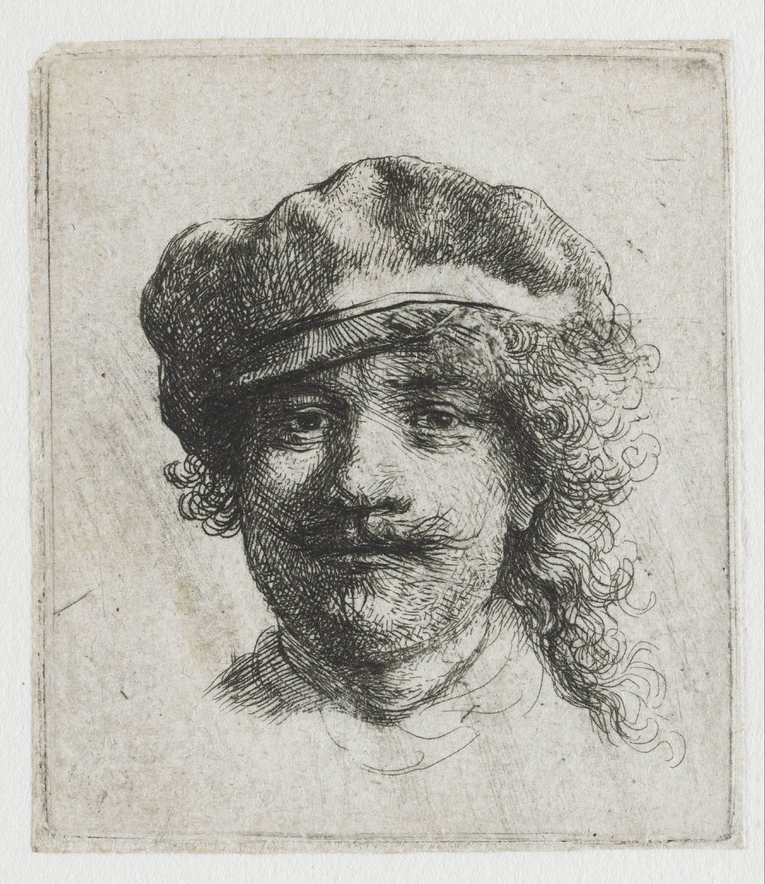 Selvportræt med baret af Rembrandt van Rijn