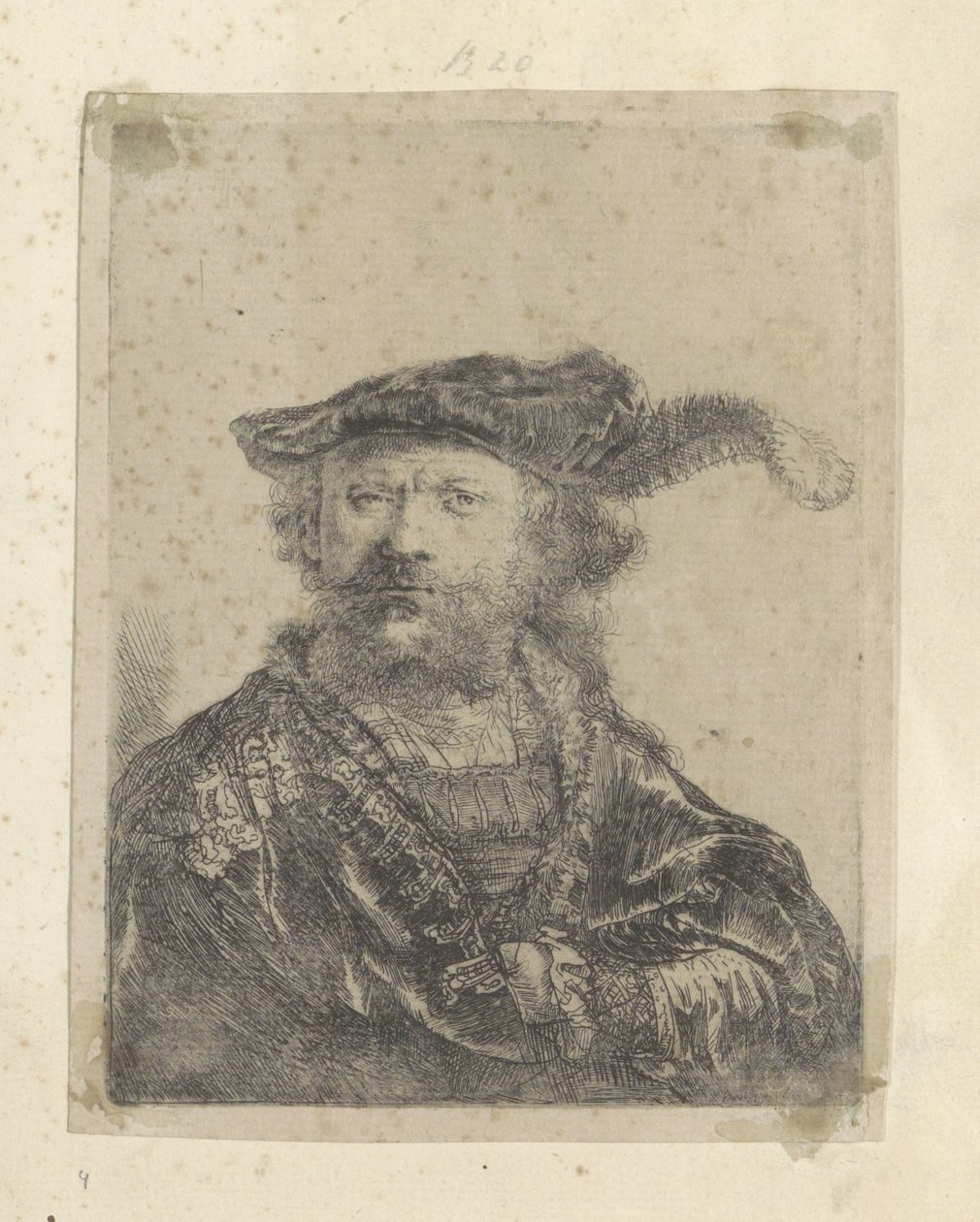 Selvportræt med fløjlsbasker med fløjl Recueil de quatre-vingt-cinq estampes originales (serietitel) af Rembrandt van Rijn