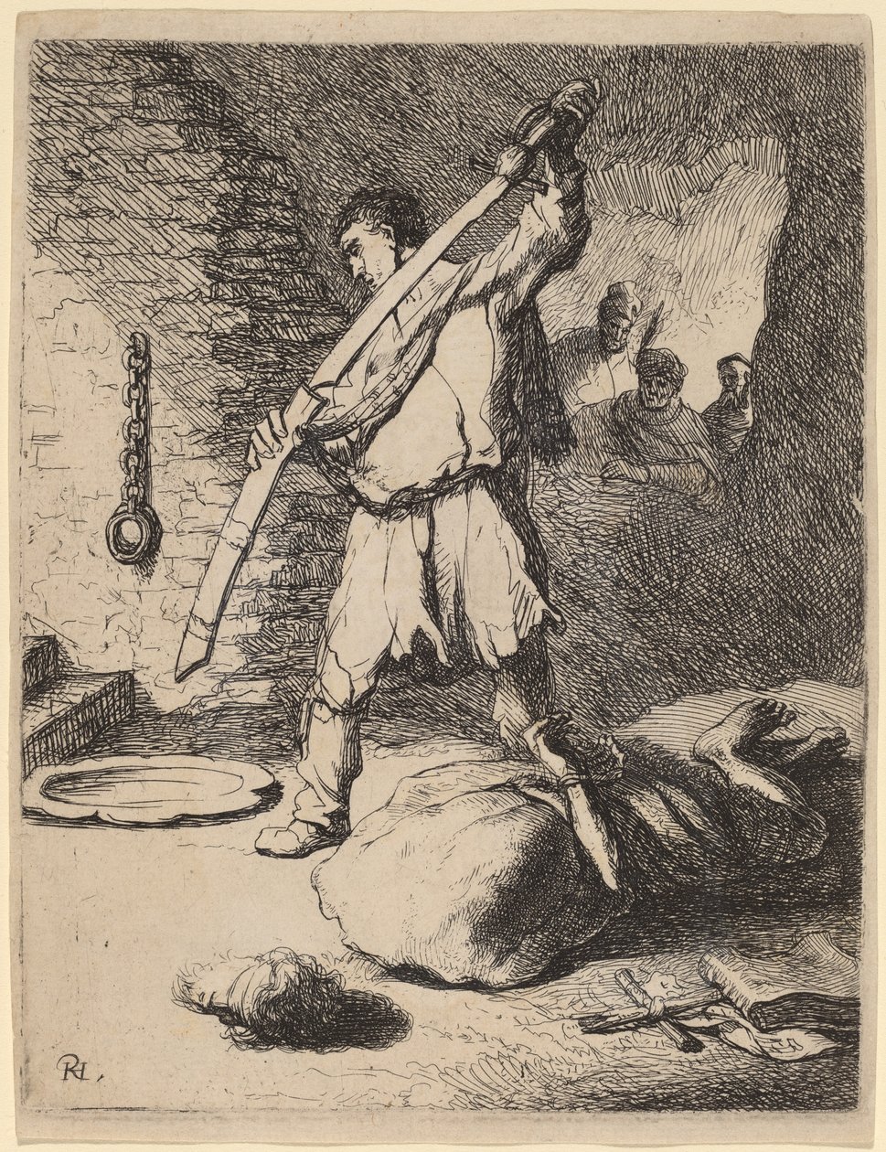 Halshugning af Johannes Døberen af Rembrandt van Rijn and Studio of Rembrandt
