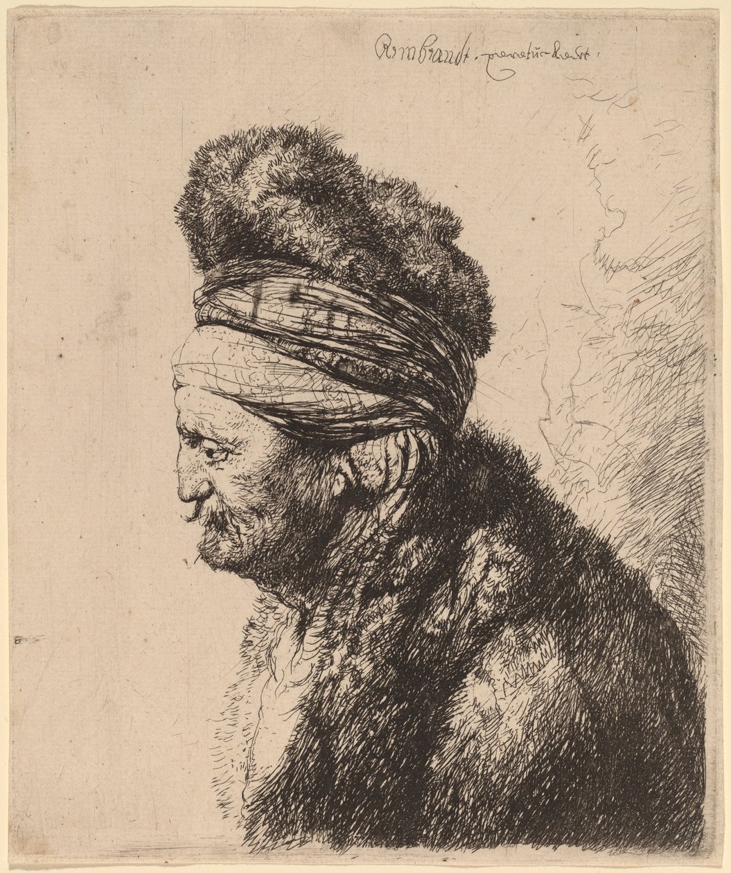 Det andet orientalske hoved af Rembrandt van Rijn and Studio of Rembrandt