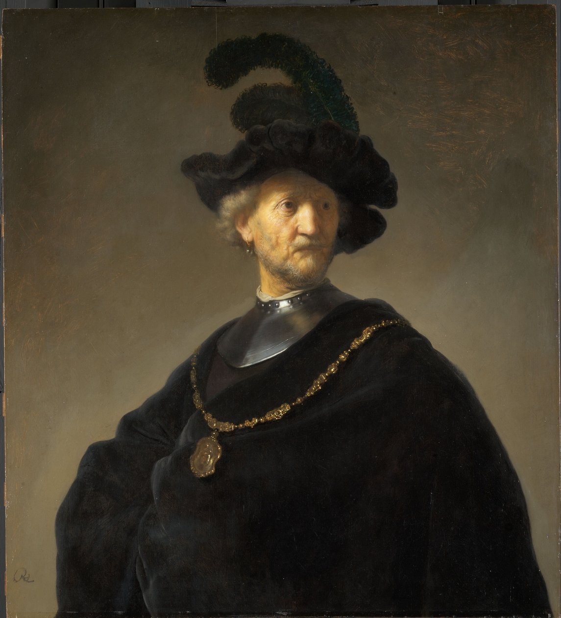 Gammel mand med en guldkæde af Rembrandt van Rijn