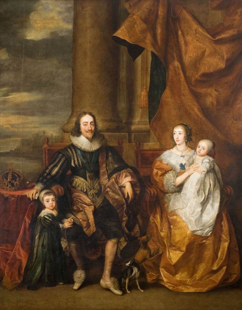 Portræt af Charles I og hans familie, 1600-tallet. af Remee van Leemput