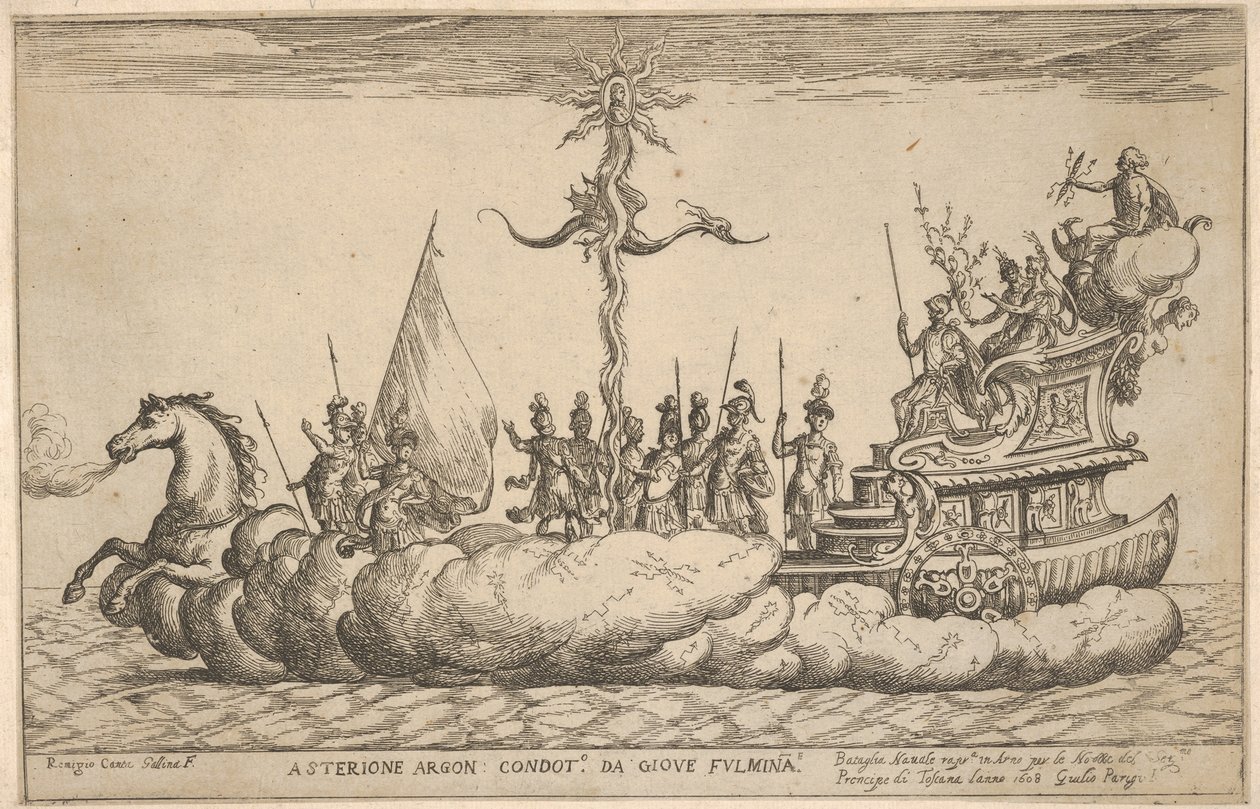 Asterion, fra serien Argonauternes fartøjer til bryllupsfejringen af Cosimo..., 1608. af Remigio Cantagallina