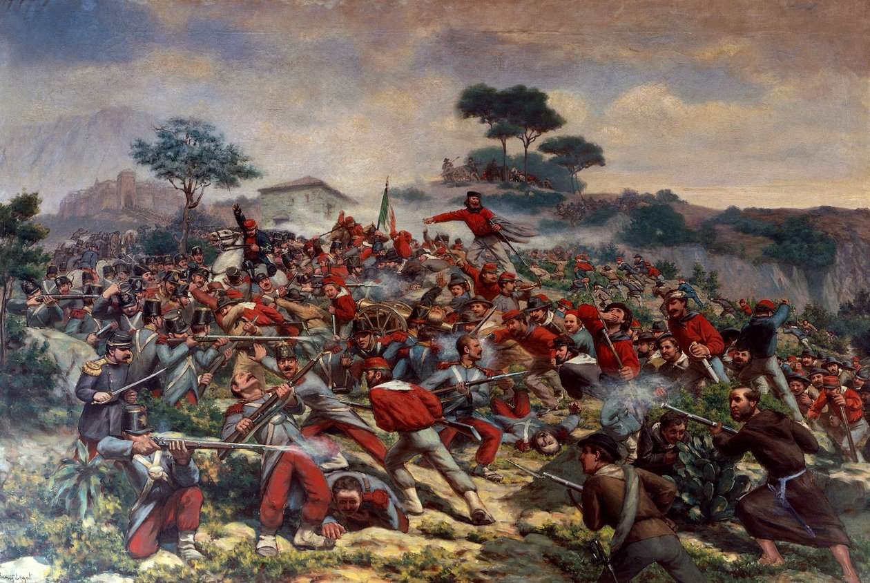 Giuseppe Garibaldi i slaget ved Calatafimi den 15. maj af Remigio Legat