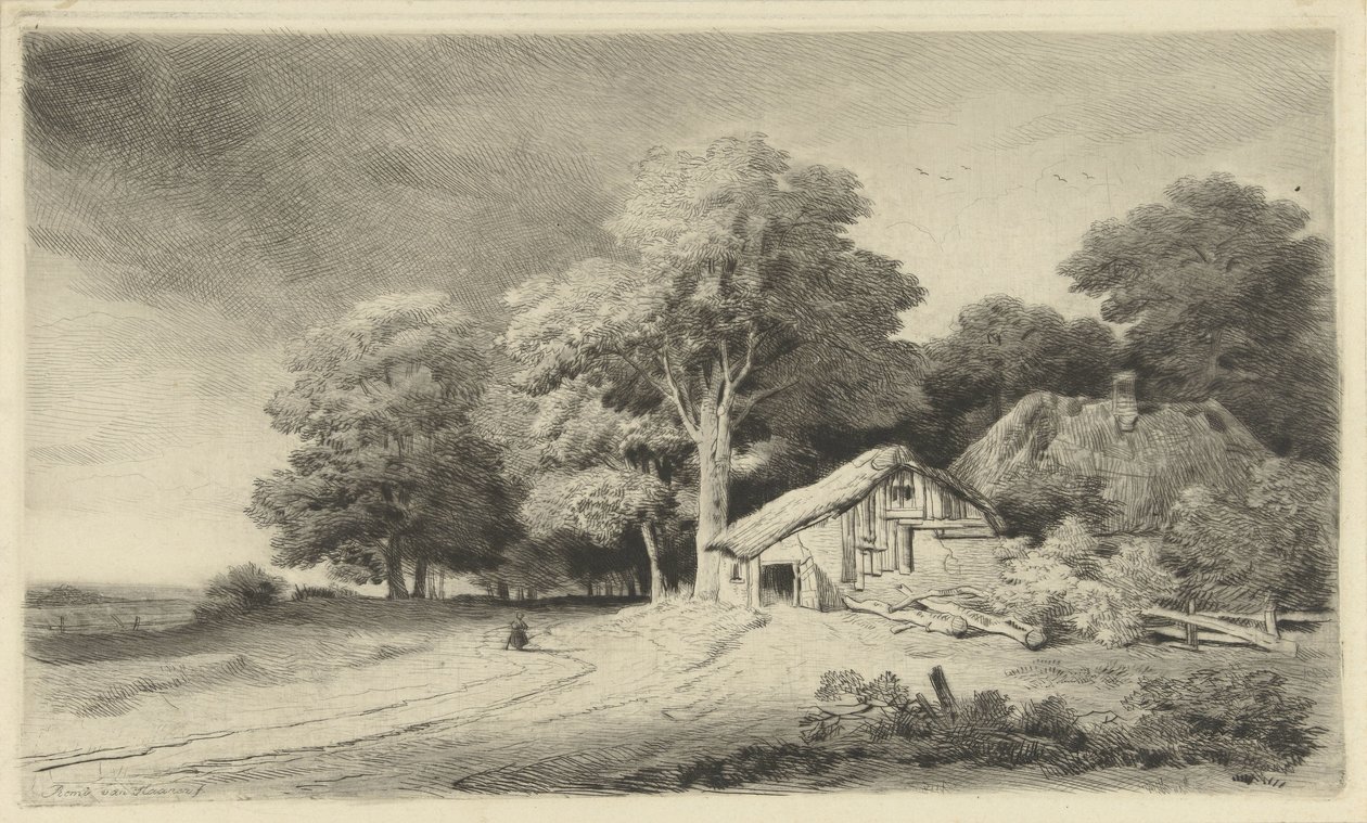Gård på en vej af Remigius Adrianus Haanen