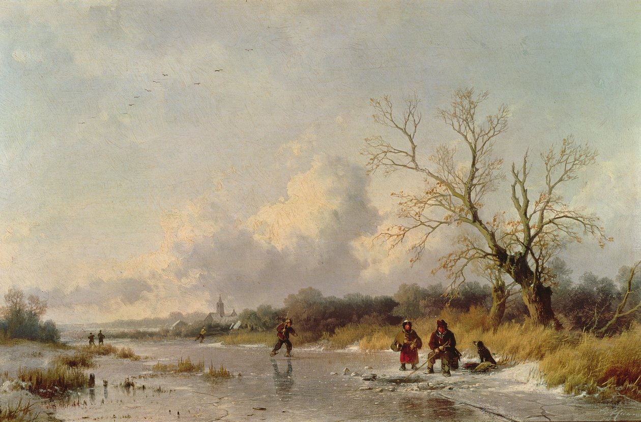 Vinter i Holland (olie) af Remigius Adrianus Haanen
