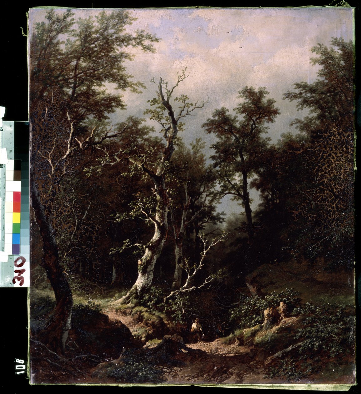 Paysage de foret (Forest landscape). Peinture de Remigius Adrianus van Haanen (Remy ou Remi Adrien van Hannen af Remigius van Haanen