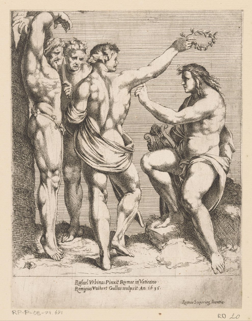 Apollo og Marsyas Tryk efter kompositioner af Raphael (serietitel) af Remy Vuibert