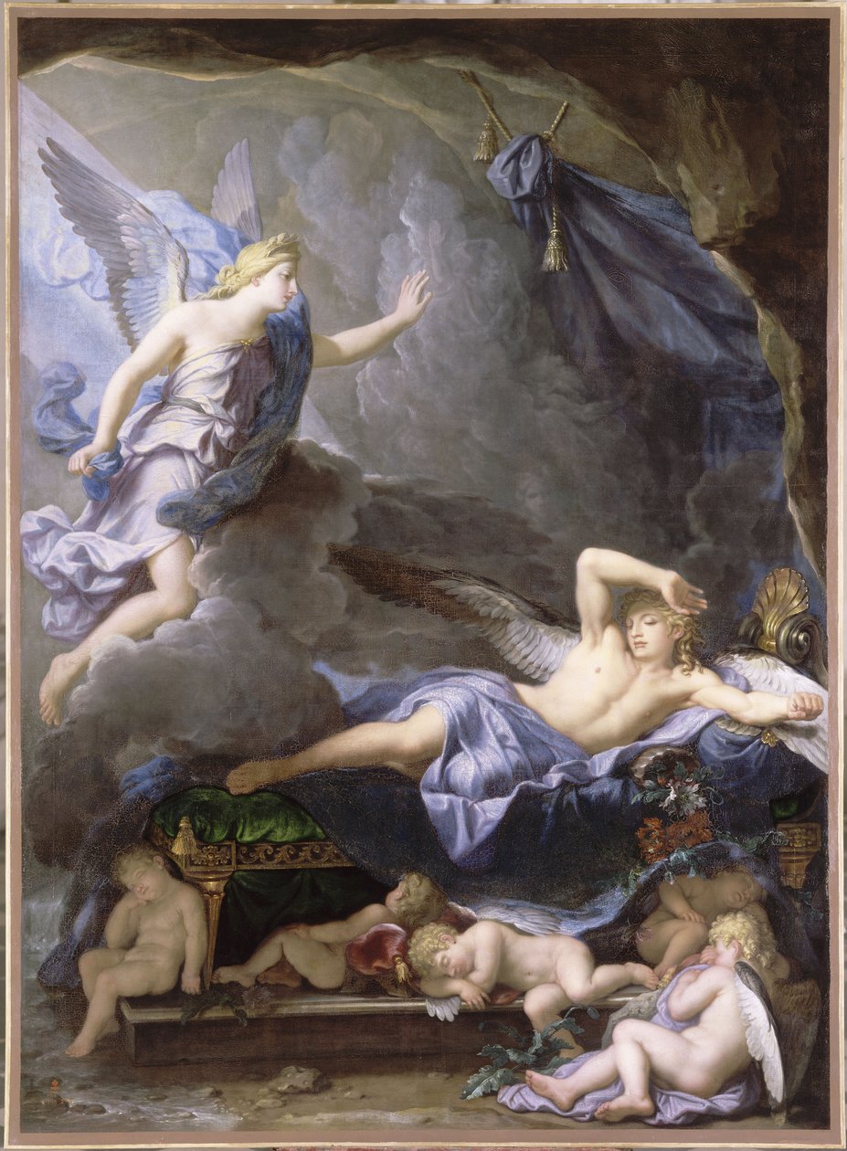 Morpheus vågner til Iris tilgang af René Antoine Houasse
