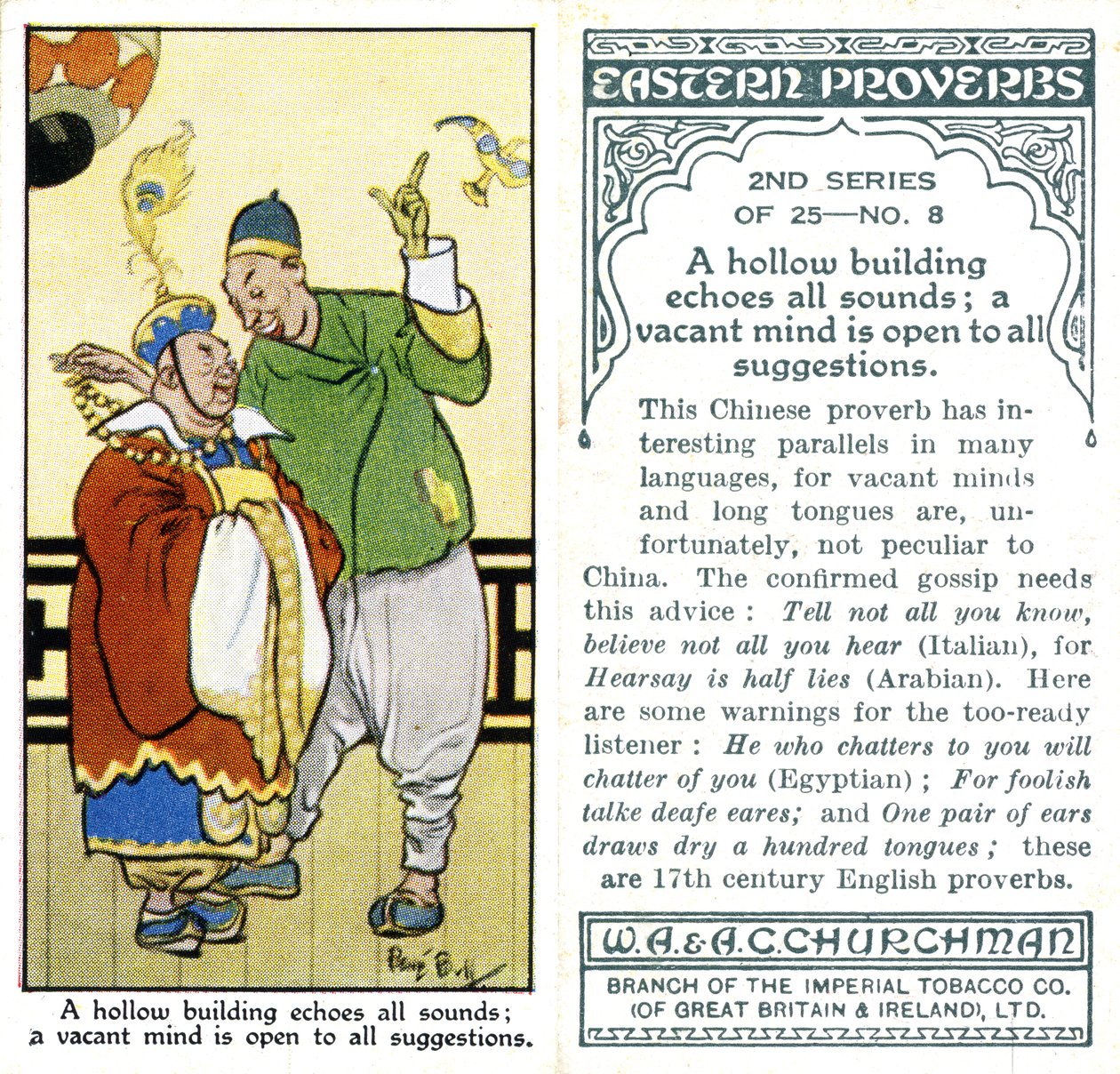 En hul bygning ekko alle lyde; et ledigt sind er åbent for alle forslag, 1932 af René Bull