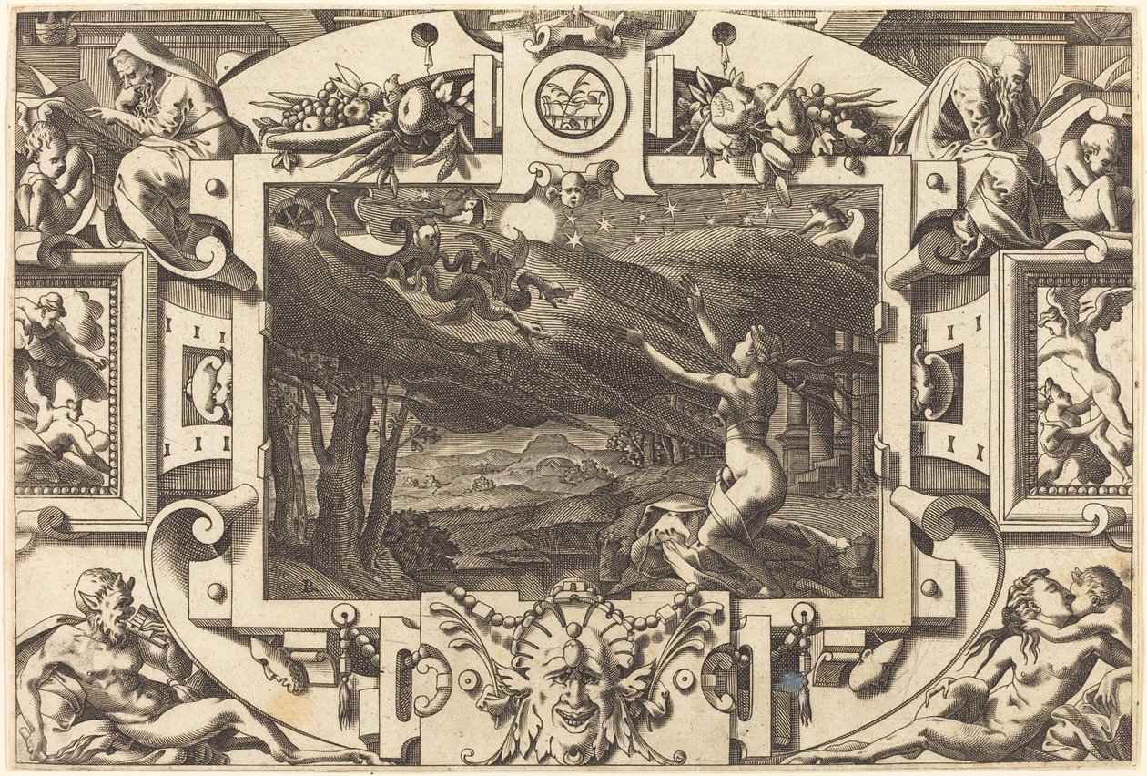 Besværgelsen af Medea af René Boyvin after Leonard Thiry