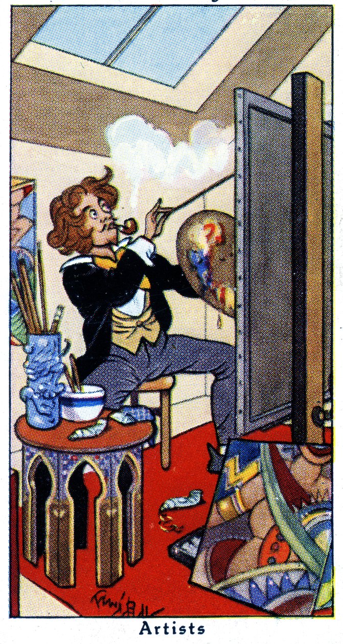 En kunstner maleri i sit atelier, 1936 af René Bull