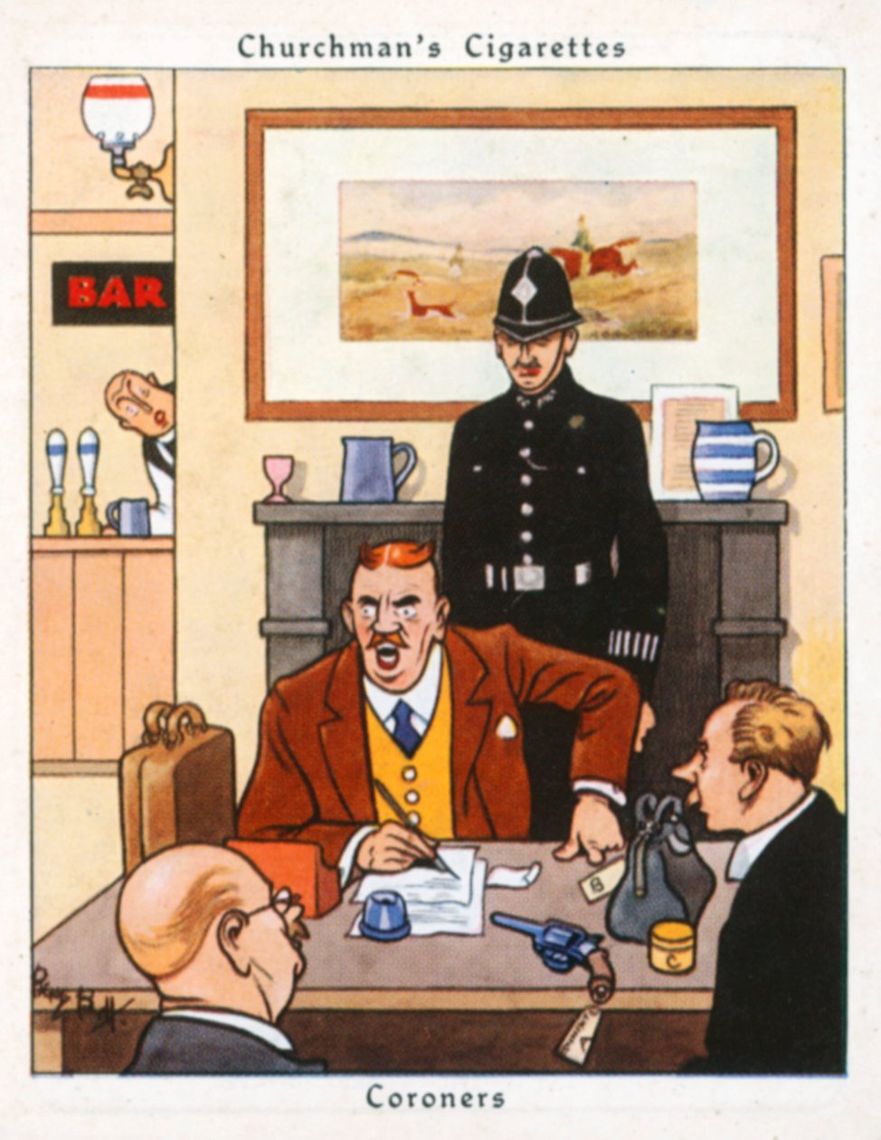 Retsmedicinere (farvelitografi) af René Bull