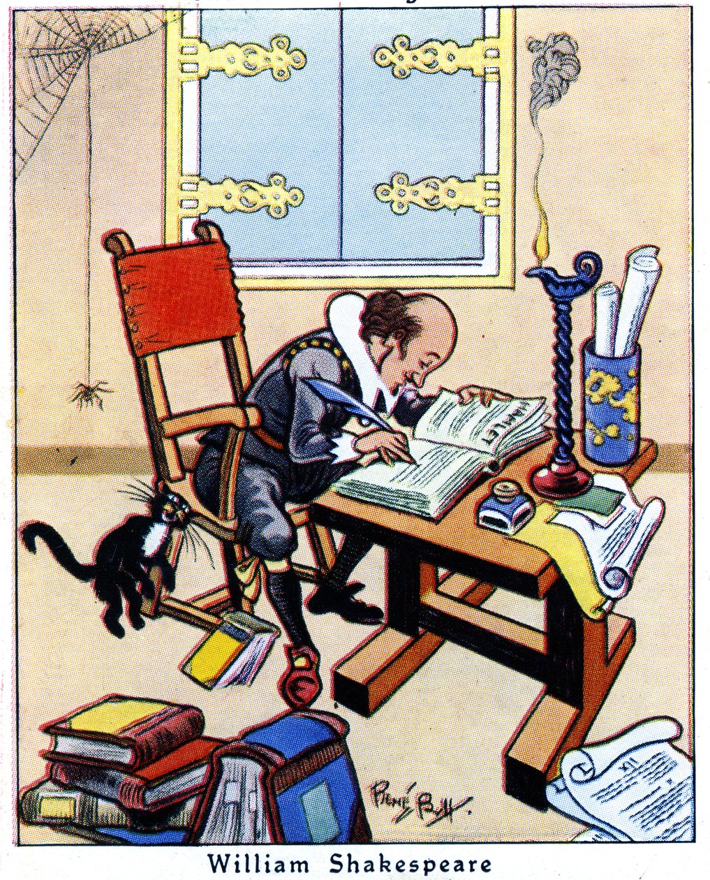 Shakespeare skriver Hamlet, 1936 af René Bull