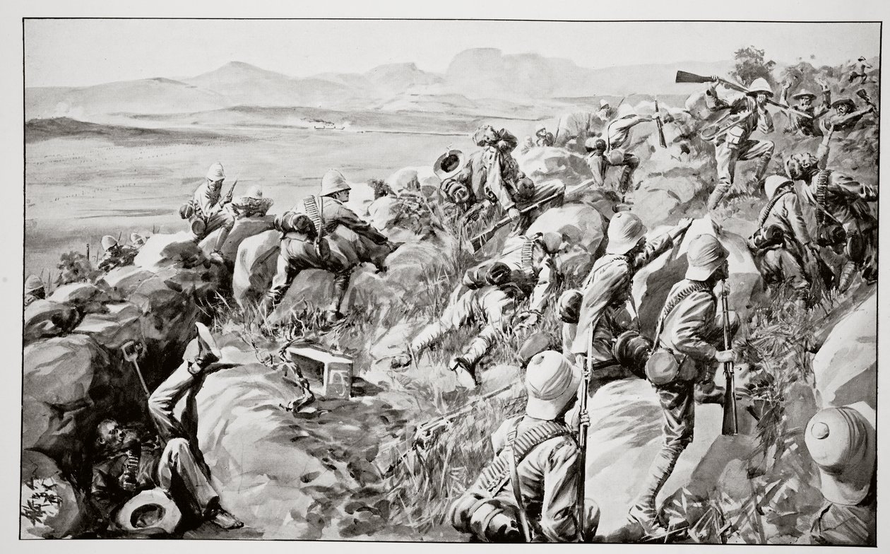 The Relief of Ladysmith - The Last Rush at Hlangwane Hill af René Bull
