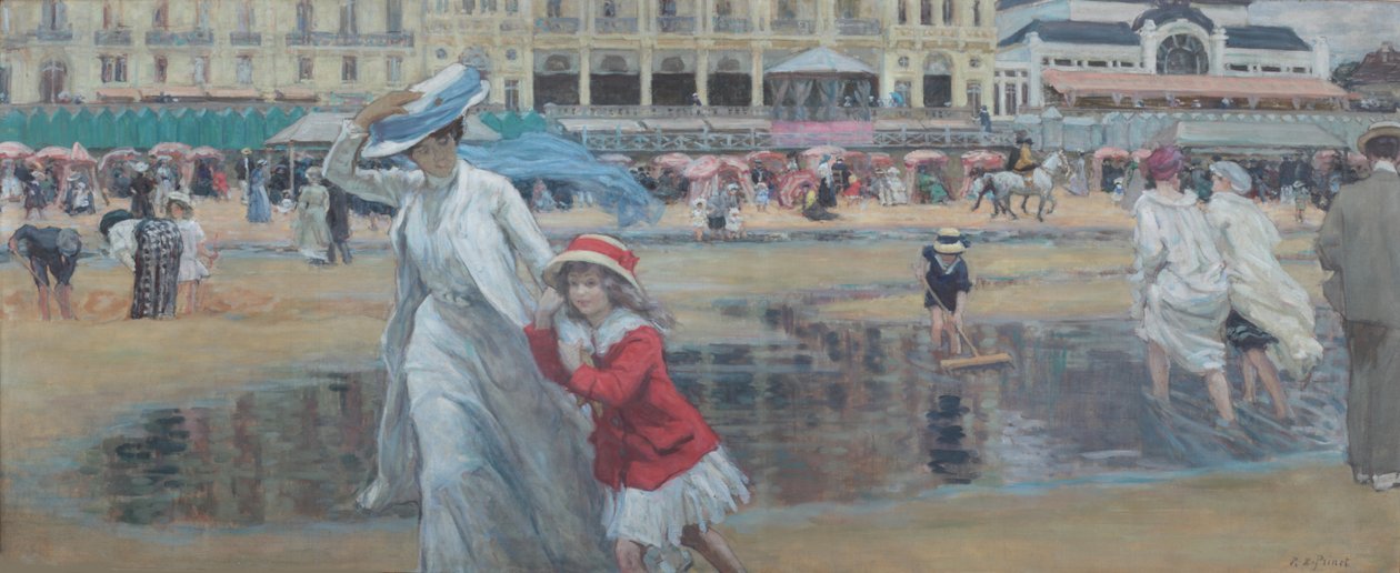Cabourg Strand, ca. 1910. af René François Xavier Prinet