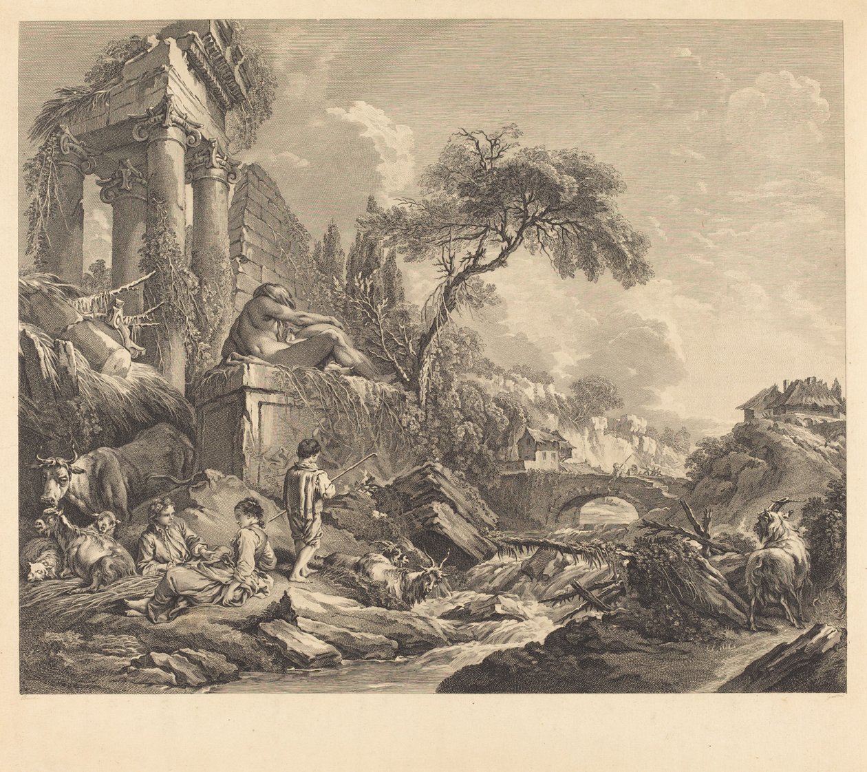 Den lesbiske spurv af René Gaillard after François Boucher